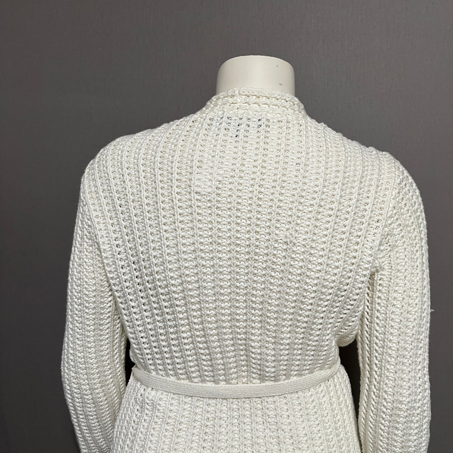 Jones New York Cream Tie Waist Open Cardigan Sweater Sz-Medium