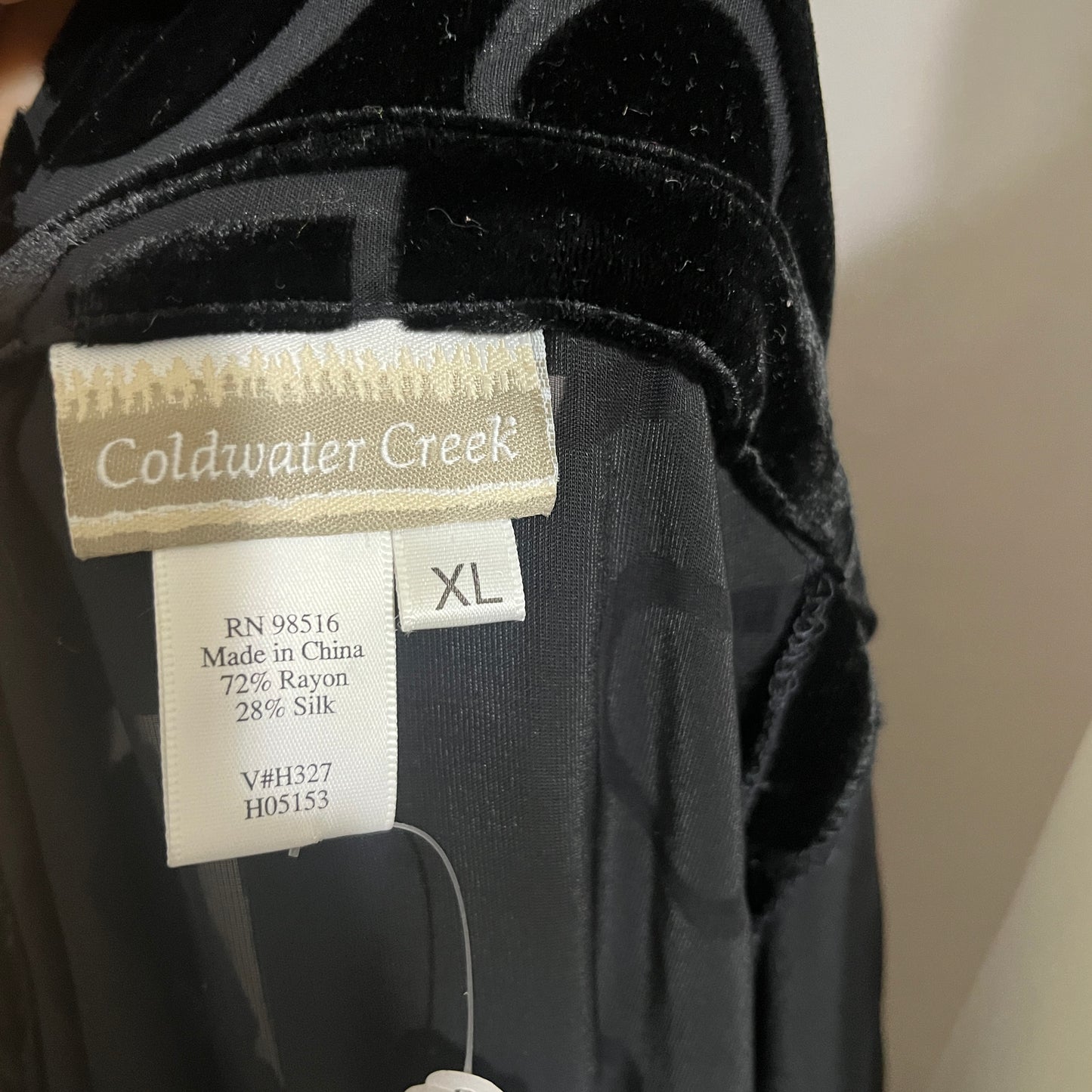 Coldwater Creek Burnout Silk Blend Velour Top XL