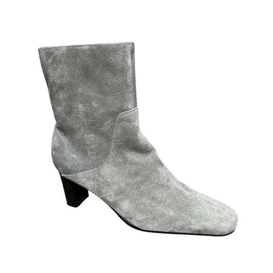 Aj Valenci Gray Suede Heeled Boots