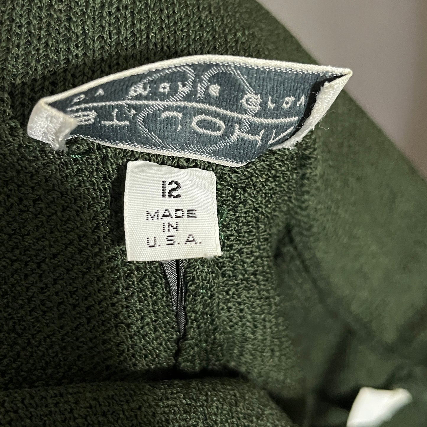 St. John Green Santana Knit Pleated Pants Sz-12