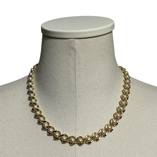 Napier Beaded Gold and Pearl Necklace