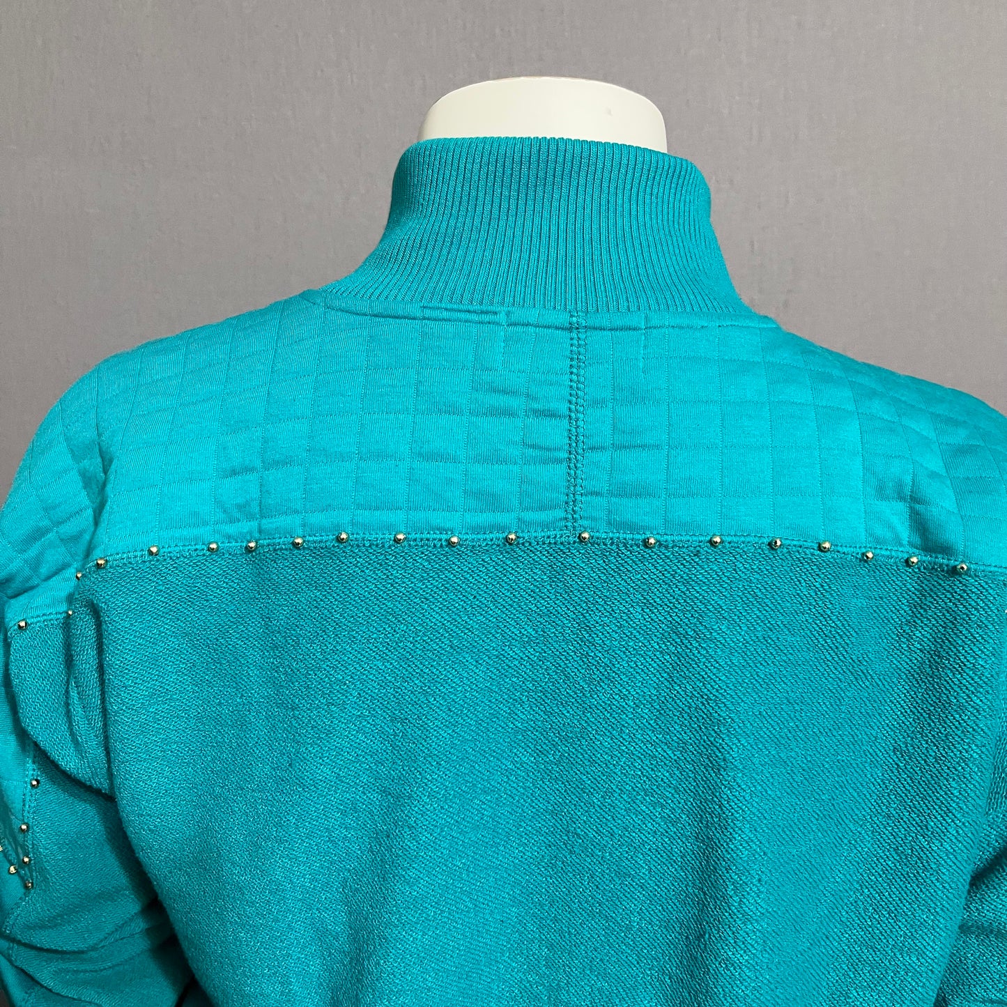 Vintage Turquoise Pullover Lounge Sweater Sz-Medium