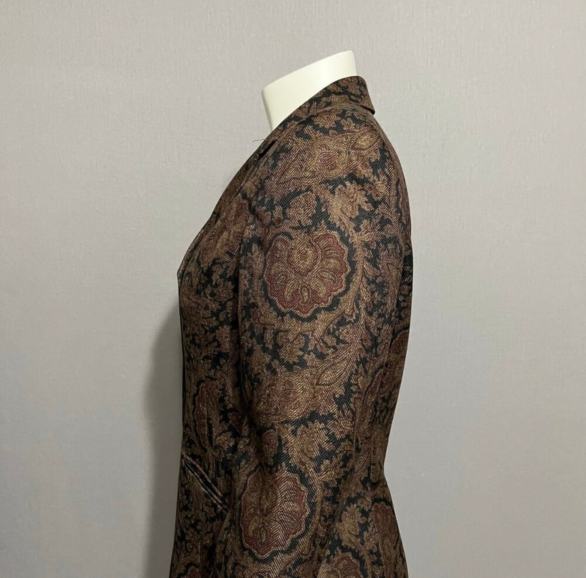 Collections For Le Suit Brown Paisley 3 Button Blazer Sz-12