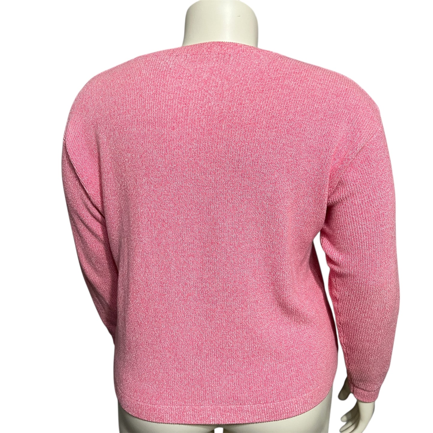Evelyn & Arthur Pink Marled V Neck Sweater XL