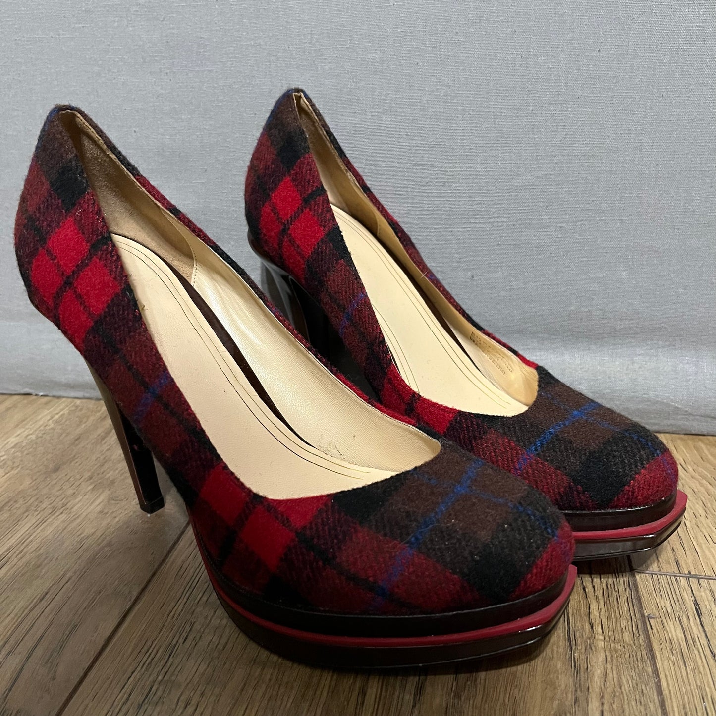 Cole Haan Nike Air Plaid Heels Sz-11B