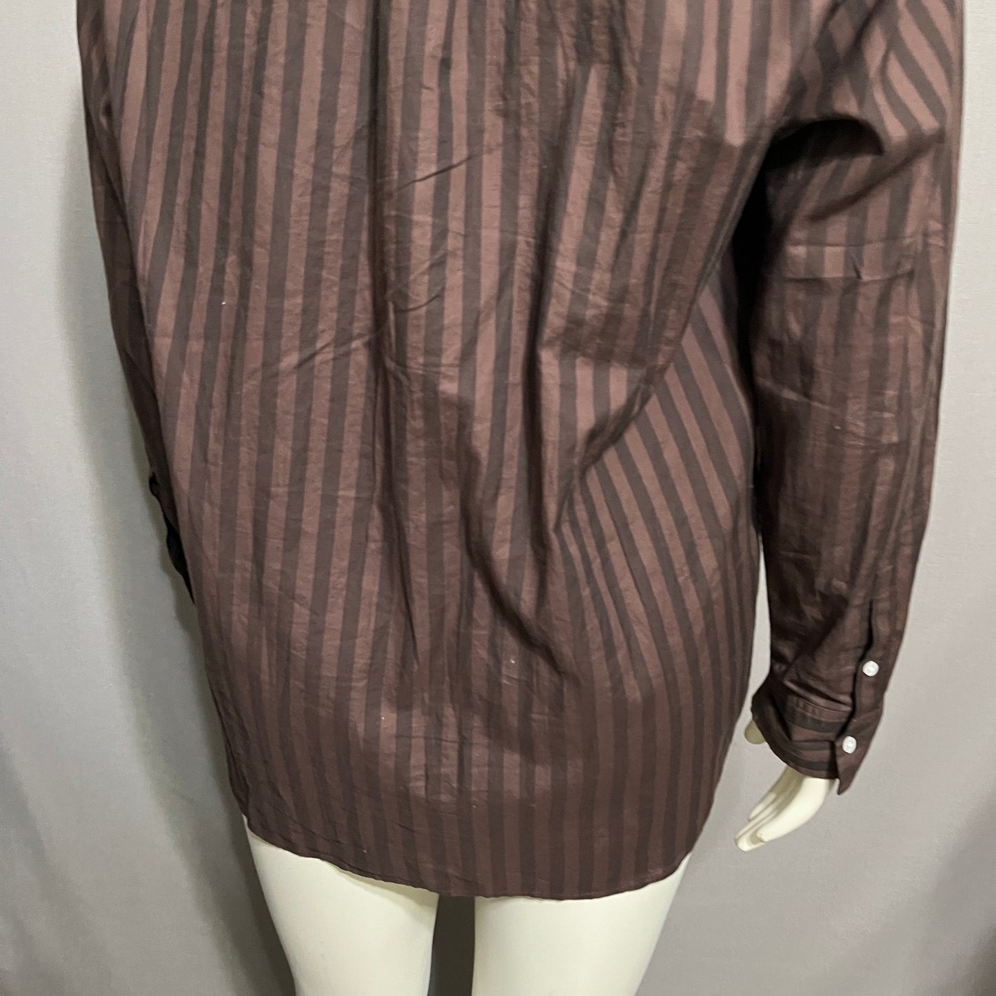Everlane Brown Striped 100% Oversized Cotton Shirt Sz-16