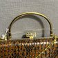 Mini Shoulder Elegant Brown Crocodile Pattern Handbag