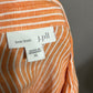 J. Jill Tangerine and White Linen Striped Shirt Top Sz-XL