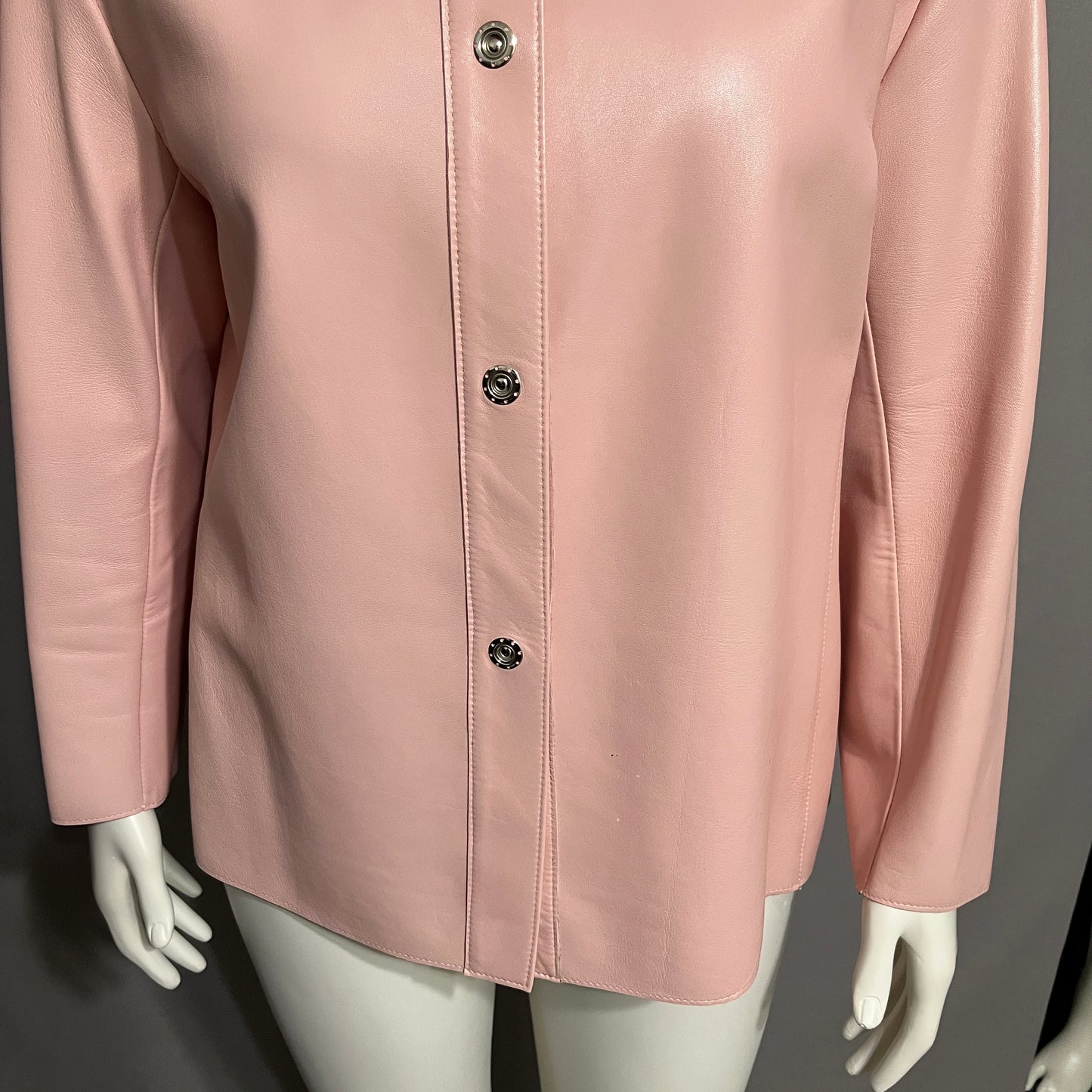 Bart Sibylle Pink Leather Jacket Sz-XL