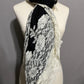 Clever Carriage Company Black and White Lace Wool Silk Scarf