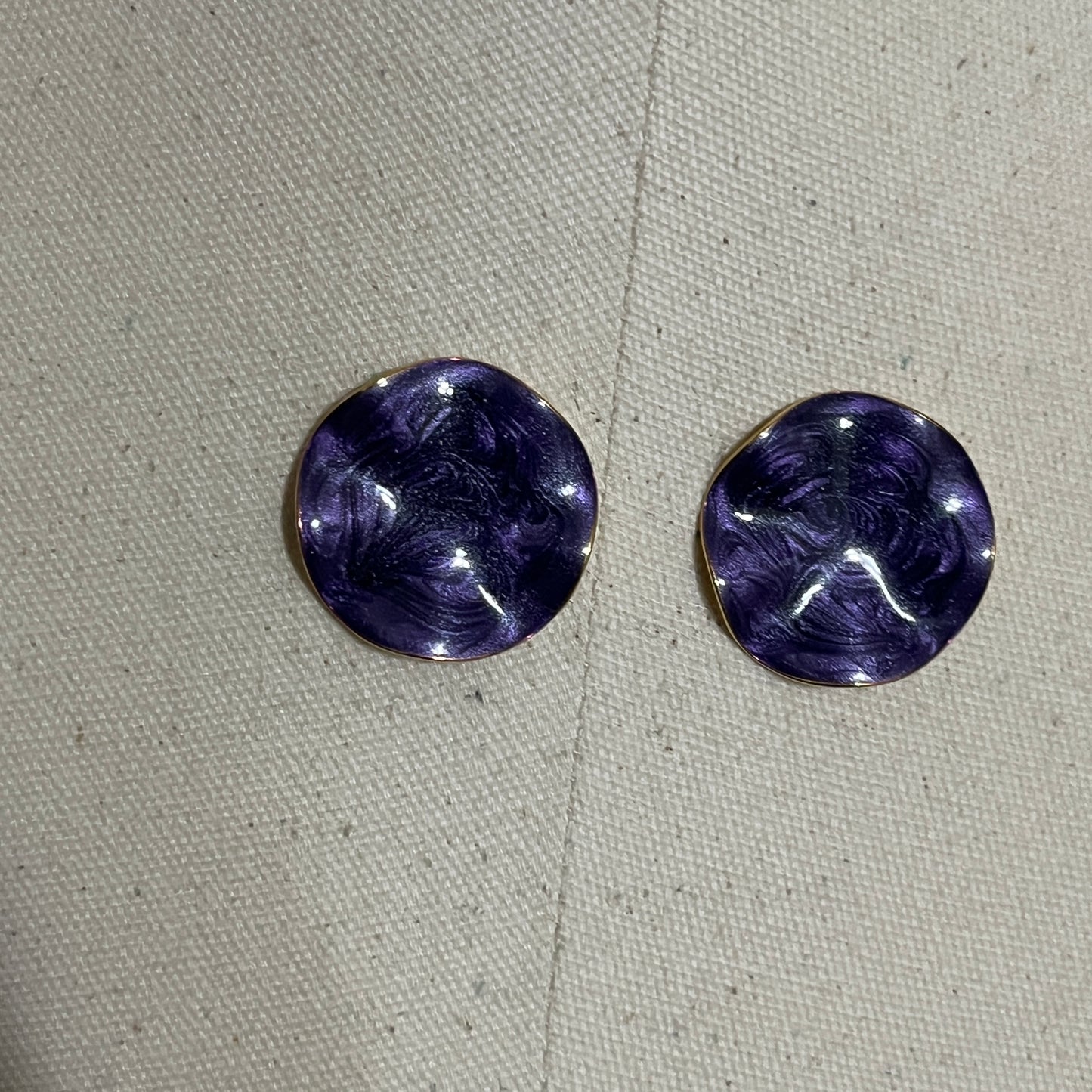 Purple Round Earrings