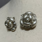 Vintage Made In Japan Silver Costume Pearl Earrings