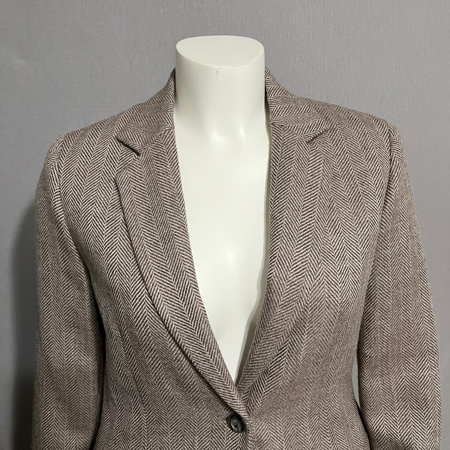 Jones New York Taupe Herringbone Blazer