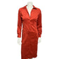 Talbots Rust Orange Suede Like Long Sleeve Dress Sz-2 (Petite)