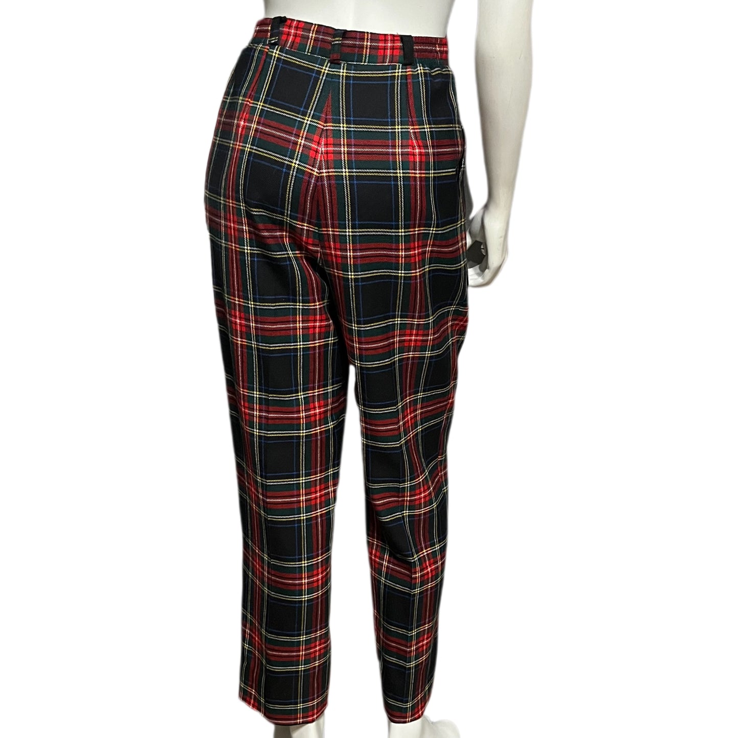 Vintage Plaid Tartan 100% Wool Pants Sz-6