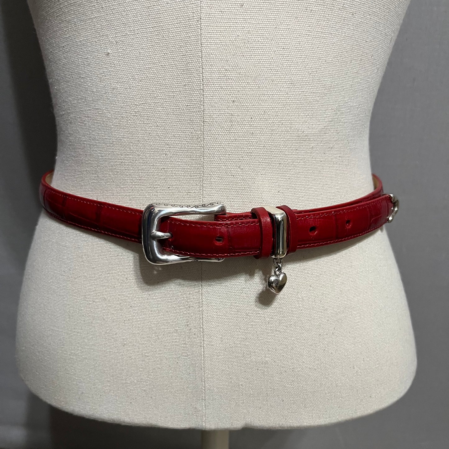 Brighton Red Genuine Leather Textured Belt Sz-Medium/Large