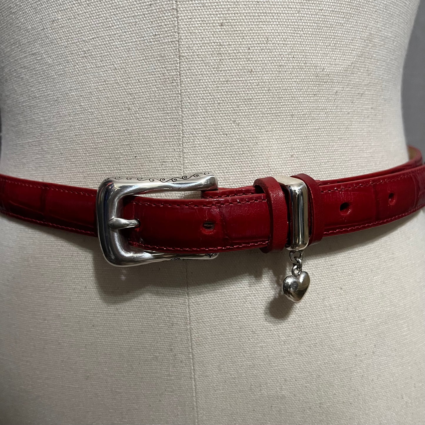 Brighton Red Genuine Leather Textured Belt Sz-Medium/Large