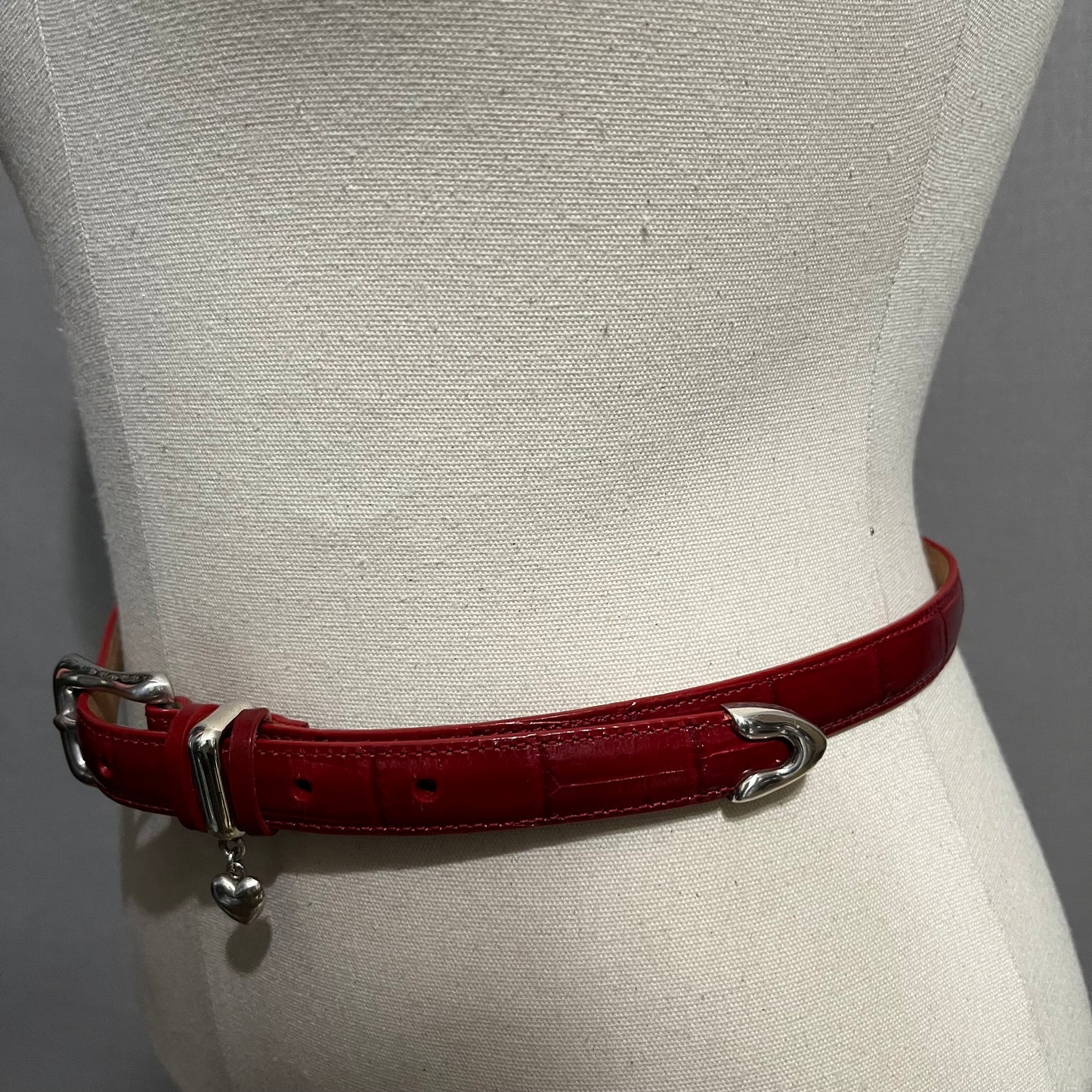 Brighton Red Genuine Leather Textured Belt Sz-Medium/Large