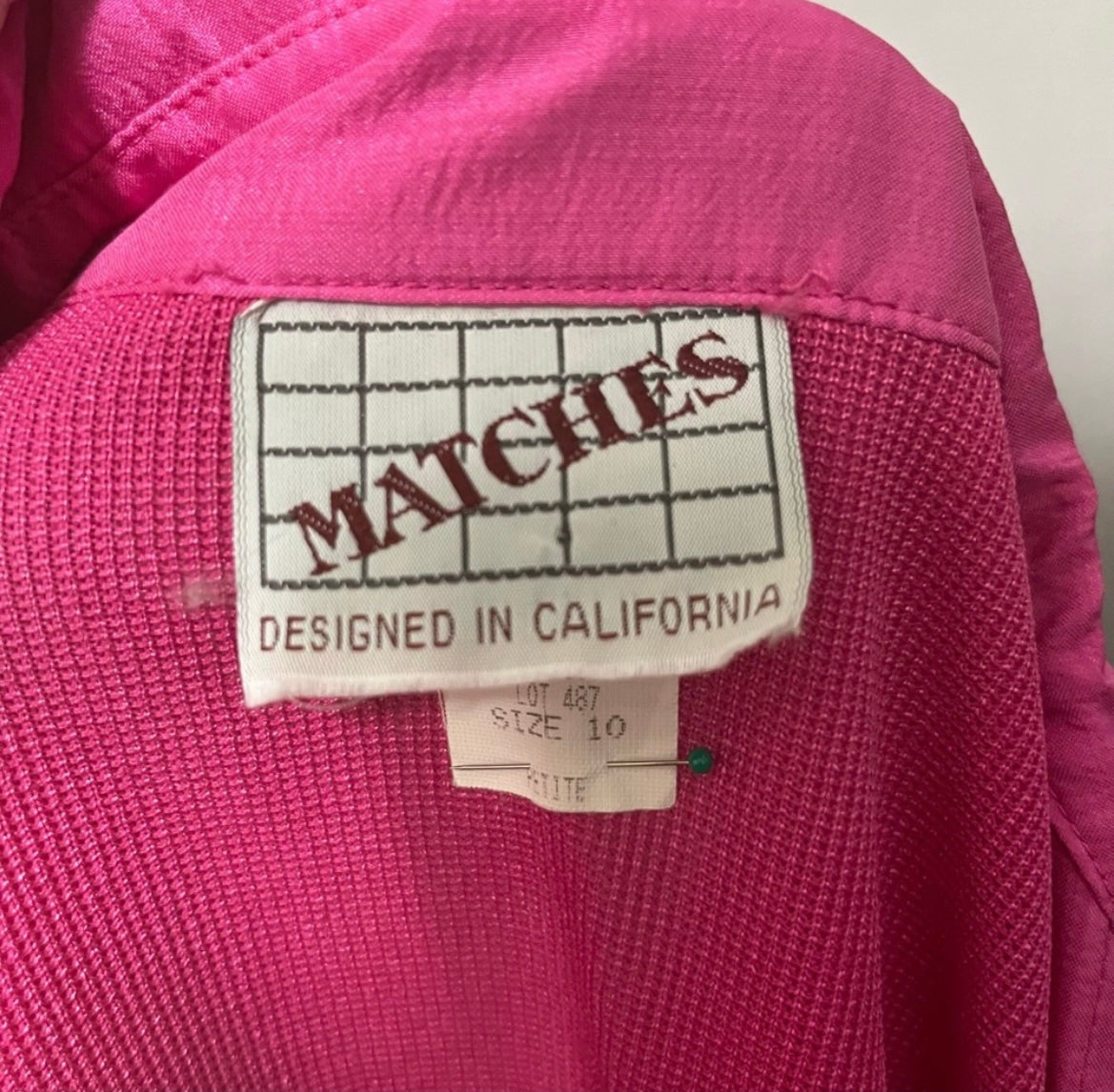 Vintage Matches Pink Button Front Sweater Sz-10