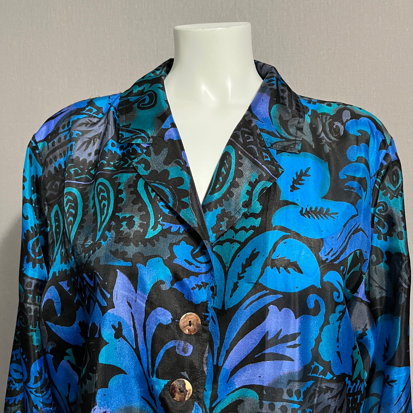 Chicos Silk Floral | Paisley Jewel Tone Blazer Sz-3 or XL