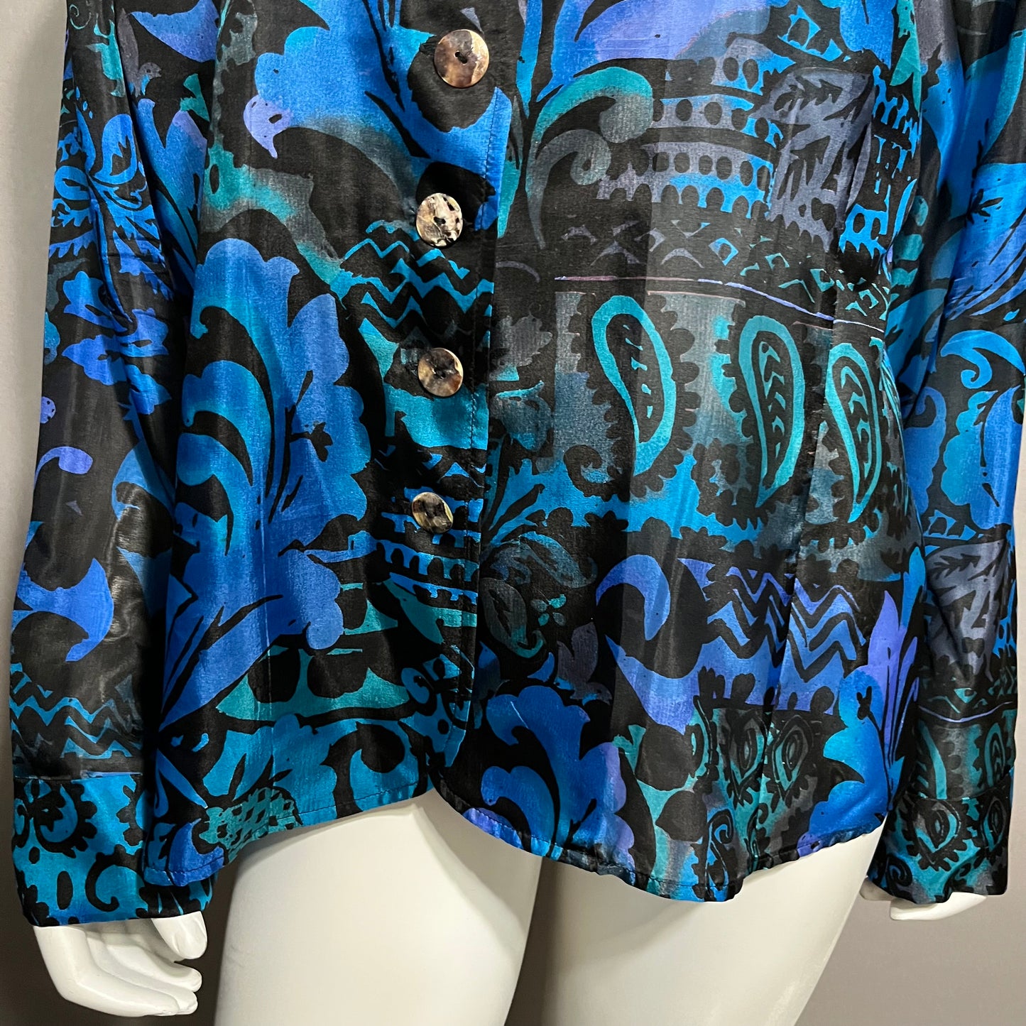 Chicos Silk Floral | Paisley Jewel Tone Blazer Sz-3 or XL