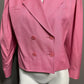 Harve Benard Light Pink 100% Viscose Double Breasted Cropped Jacket Sz-8 Petite