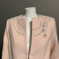 Vintage Fashionista Wool | Cashmere Blend Pink Pearl Blazer Sz-Large