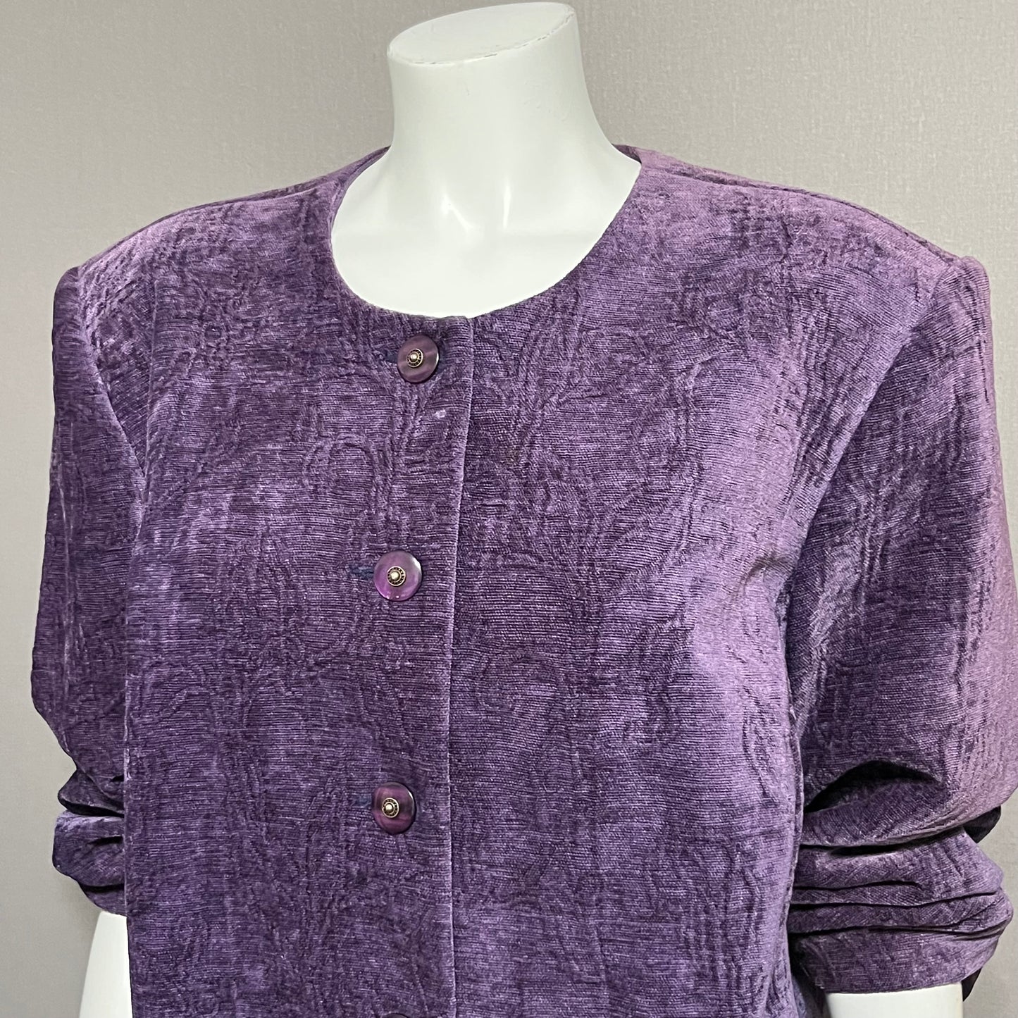 Koret Purple Velvet Textured Blazer Sz-18W