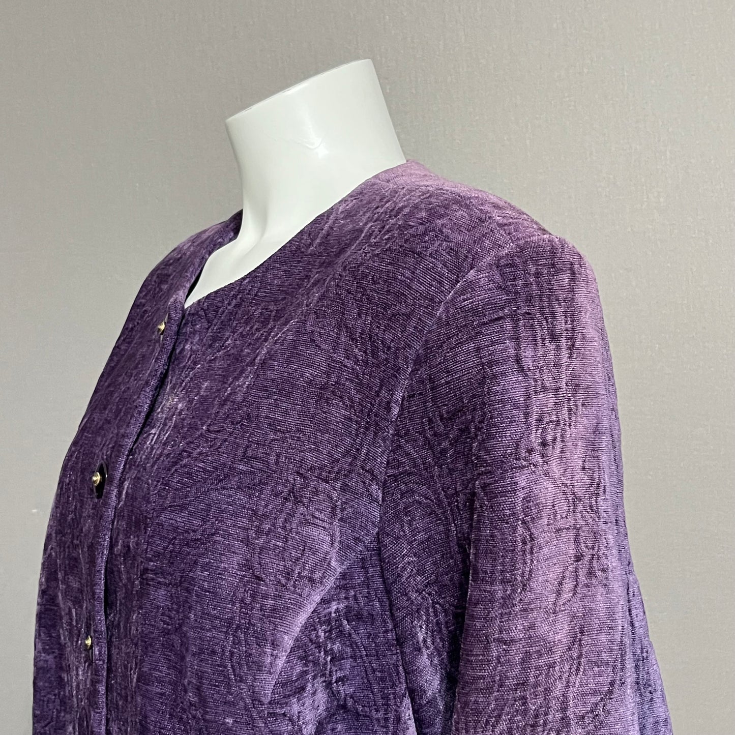 Koret Purple Velvet Textured Blazer Sz-18W