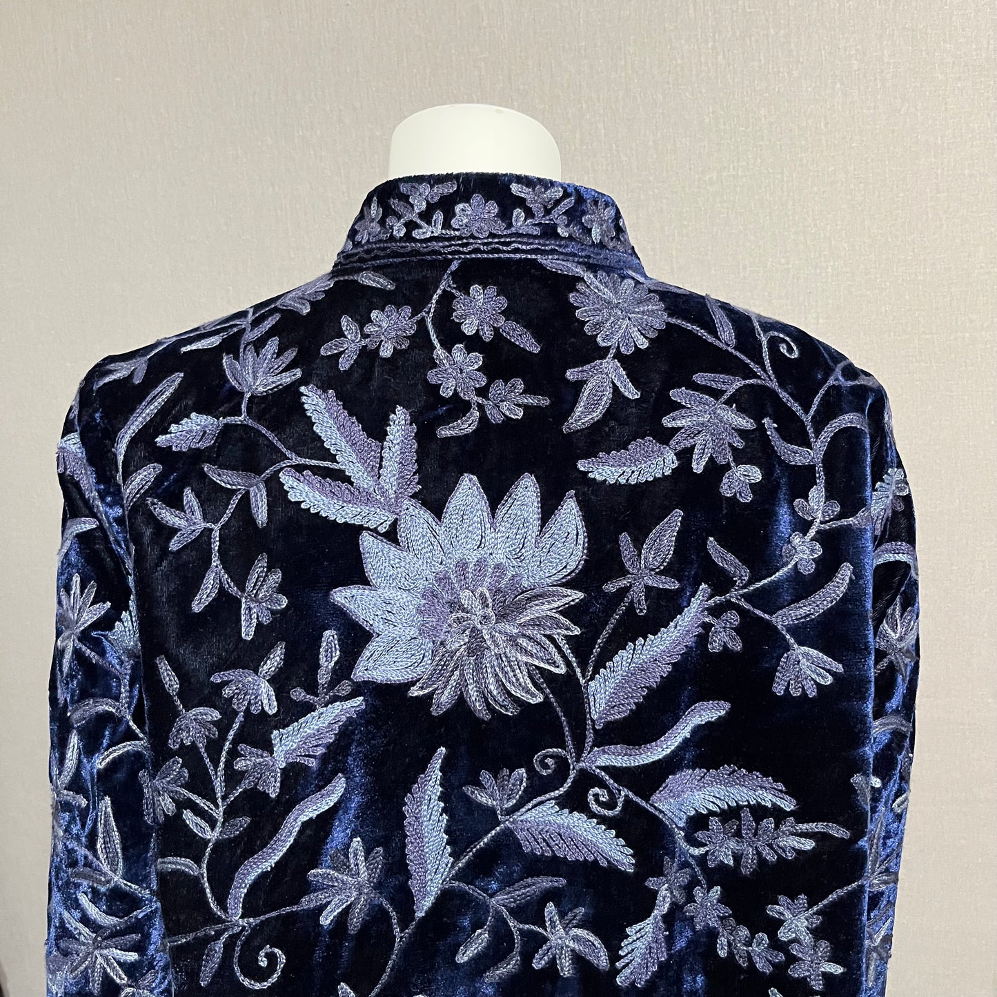 Soft Surroundings Navy Floral Velvet Blazer Sz-PL