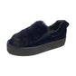 Gabriella Navy Velvet Rabbit Fur Platform Slip On Sneaker Sz-37