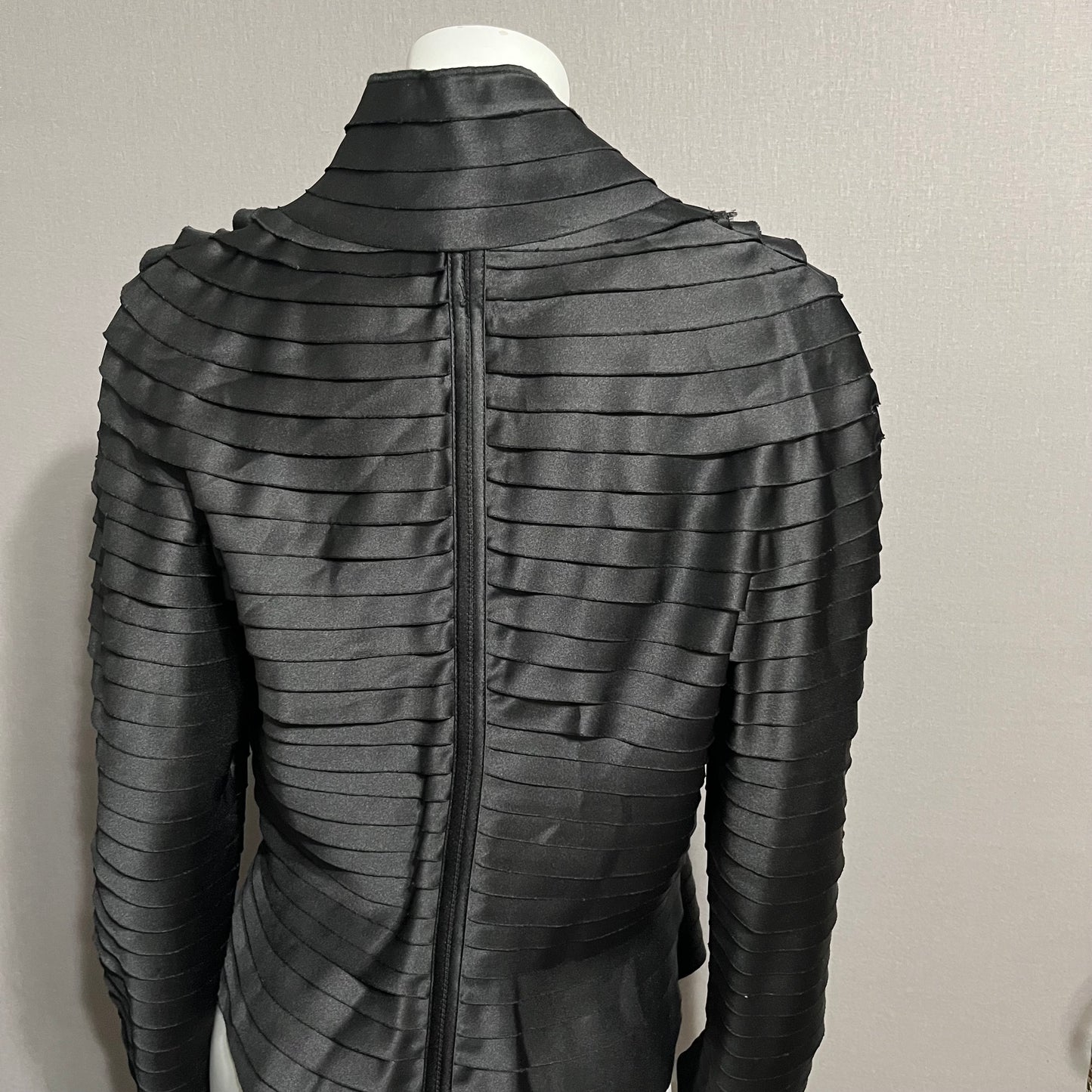 Tadashi Black Stripe Dressy Zip Up Blazer Sz-16