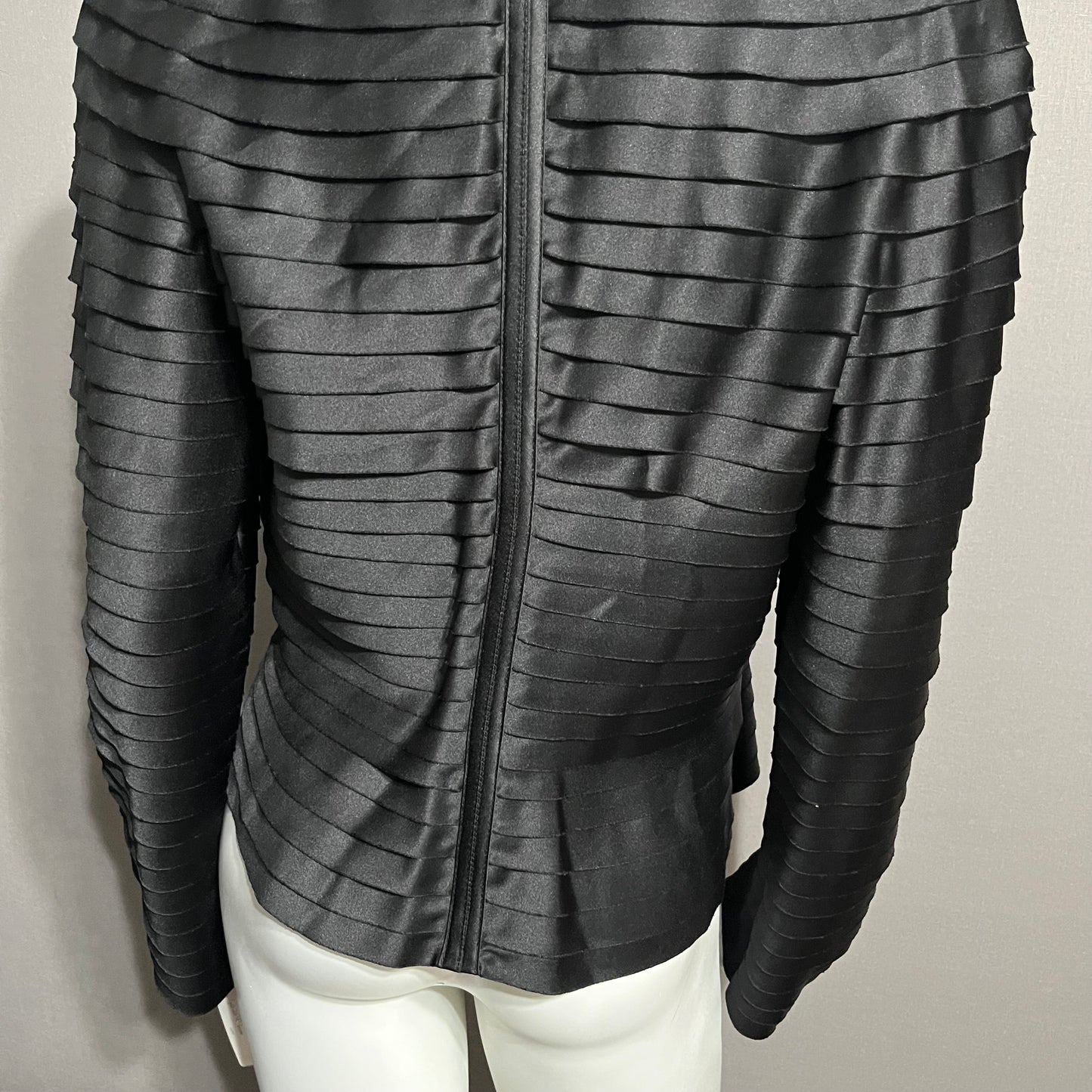 Tadashi Black Stripe Dressy Zip Up Blazer Sz-16