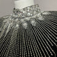 Vintage Argenti Notte Black Velvet Sequin Beaded Dress Sz-10