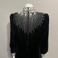 Vintage Argenti Notte Black Velvet Sequin Beaded Dress Sz-10