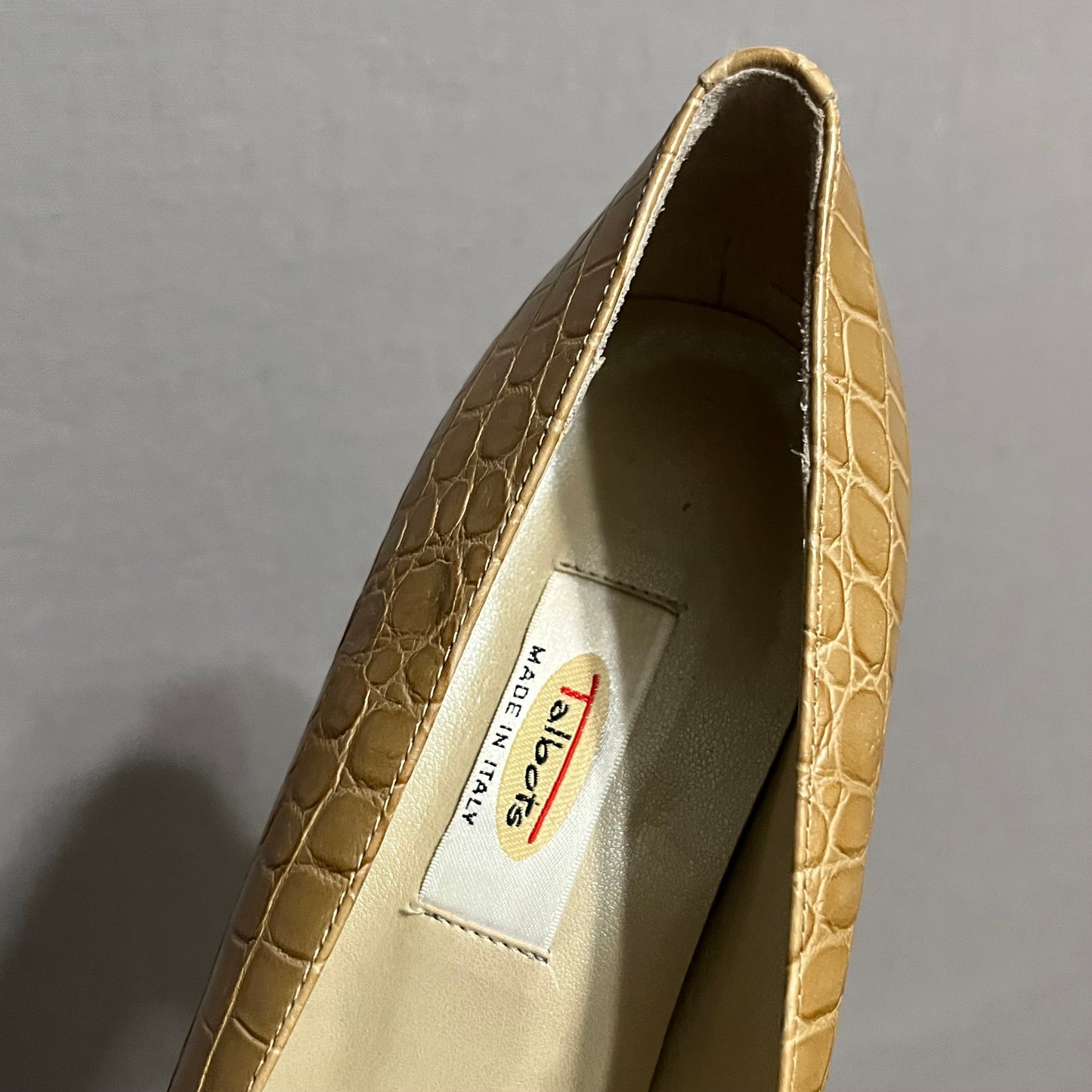 Talbots Tan Leather Textured Loafers Sz-8 1/2