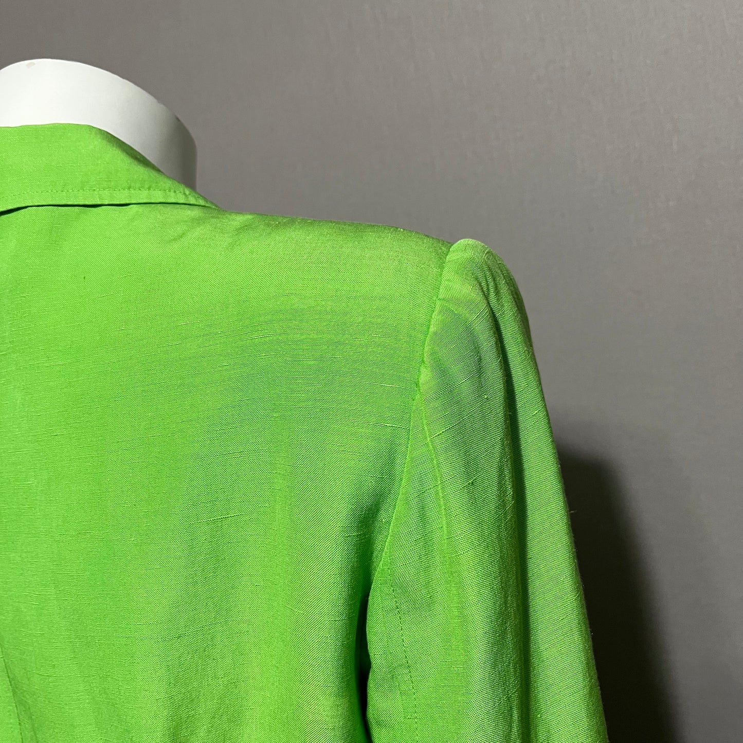 Classiques Entier Lime Green Silk Linen Blazer Sz-Small