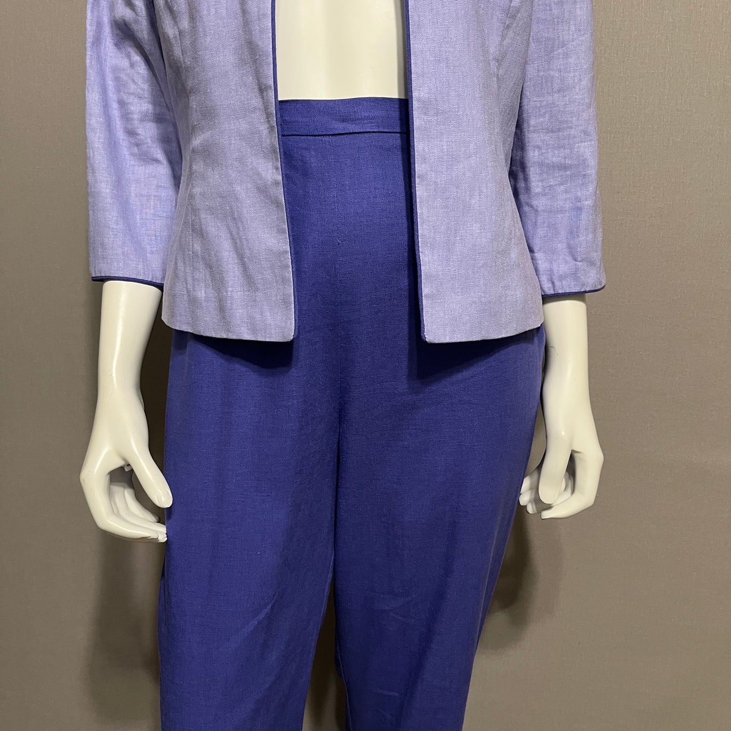 Sag Harbor Purple 3 Pc Linen Pant Set Sz-8