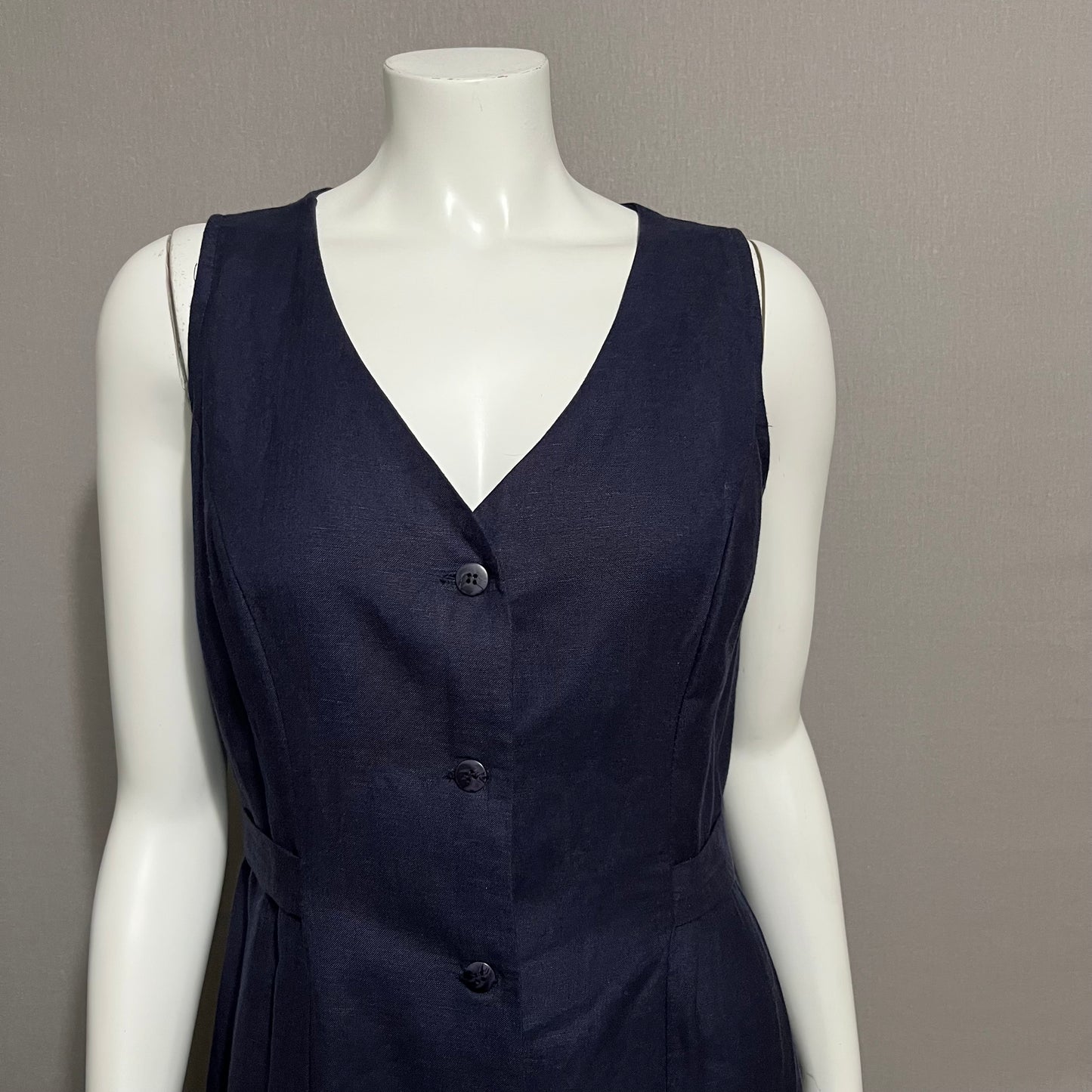 CH Signature Navy Blue Linen Dress Sz-Small