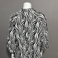 Talie Black Zebra Print Linen  / Viscose Shirt Sz-Medium