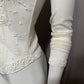 Cream Mesh Beaded Top Sz-Small