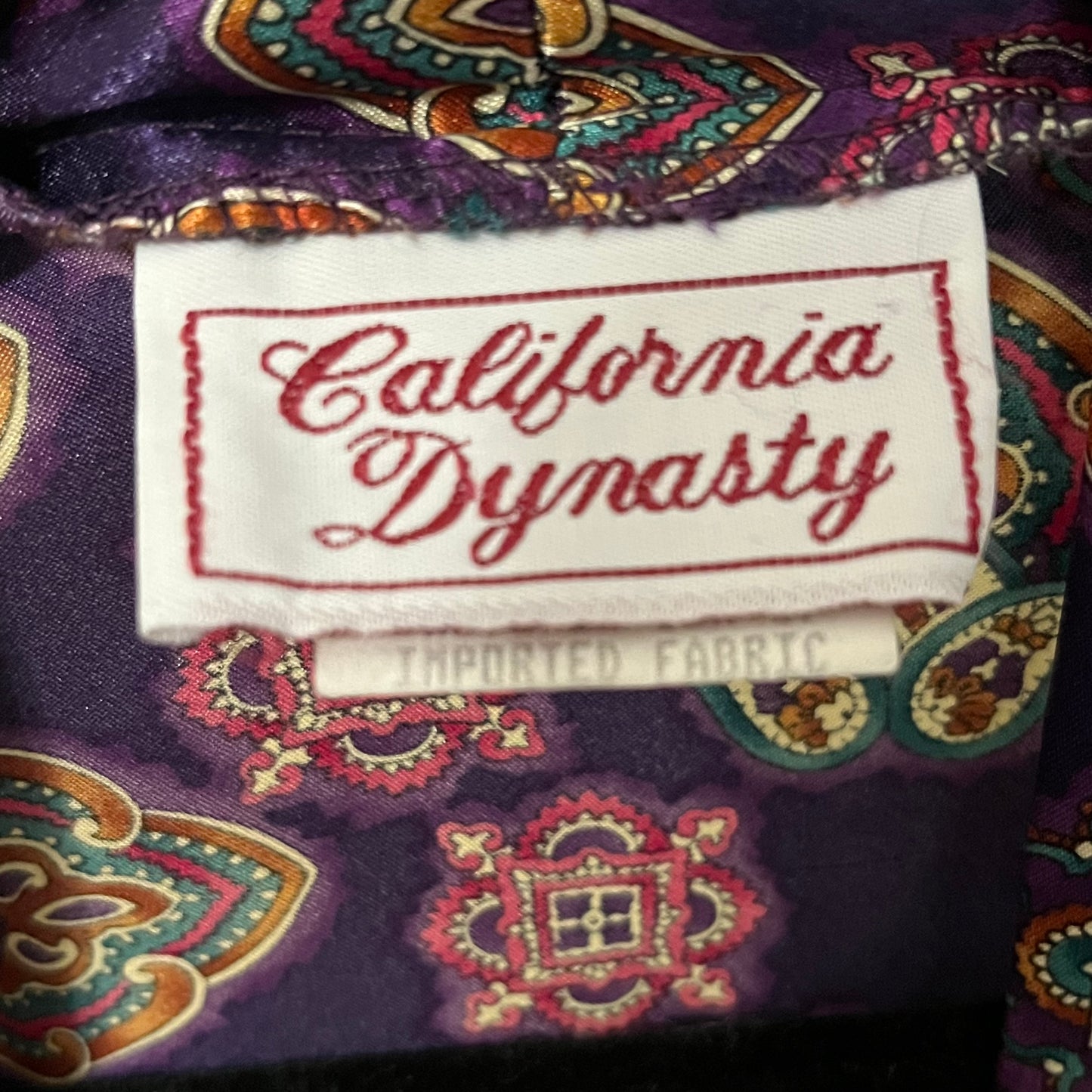 California Dynasty Purple Paisley Robe Sz-Large