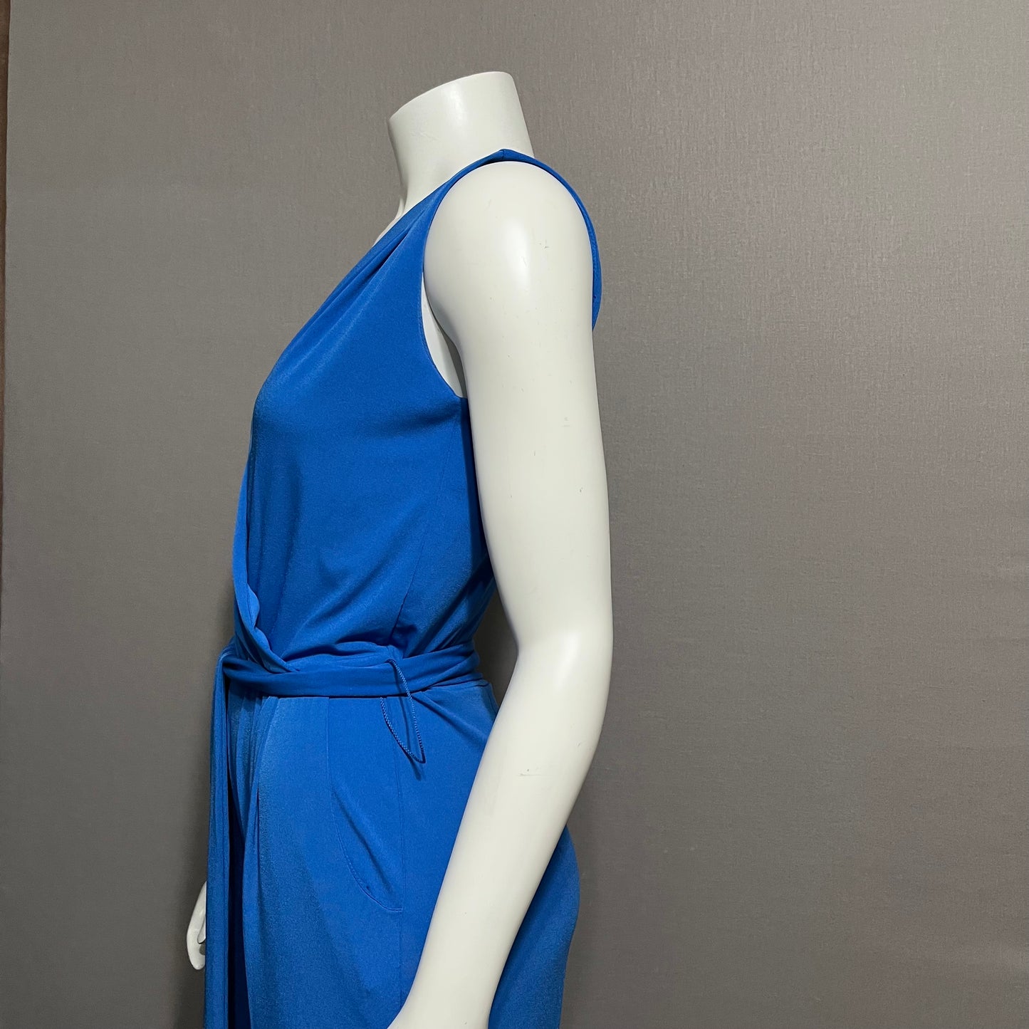 Colleen Lopez Blue Knit Sleeveless Jumpsuit Sz-Small