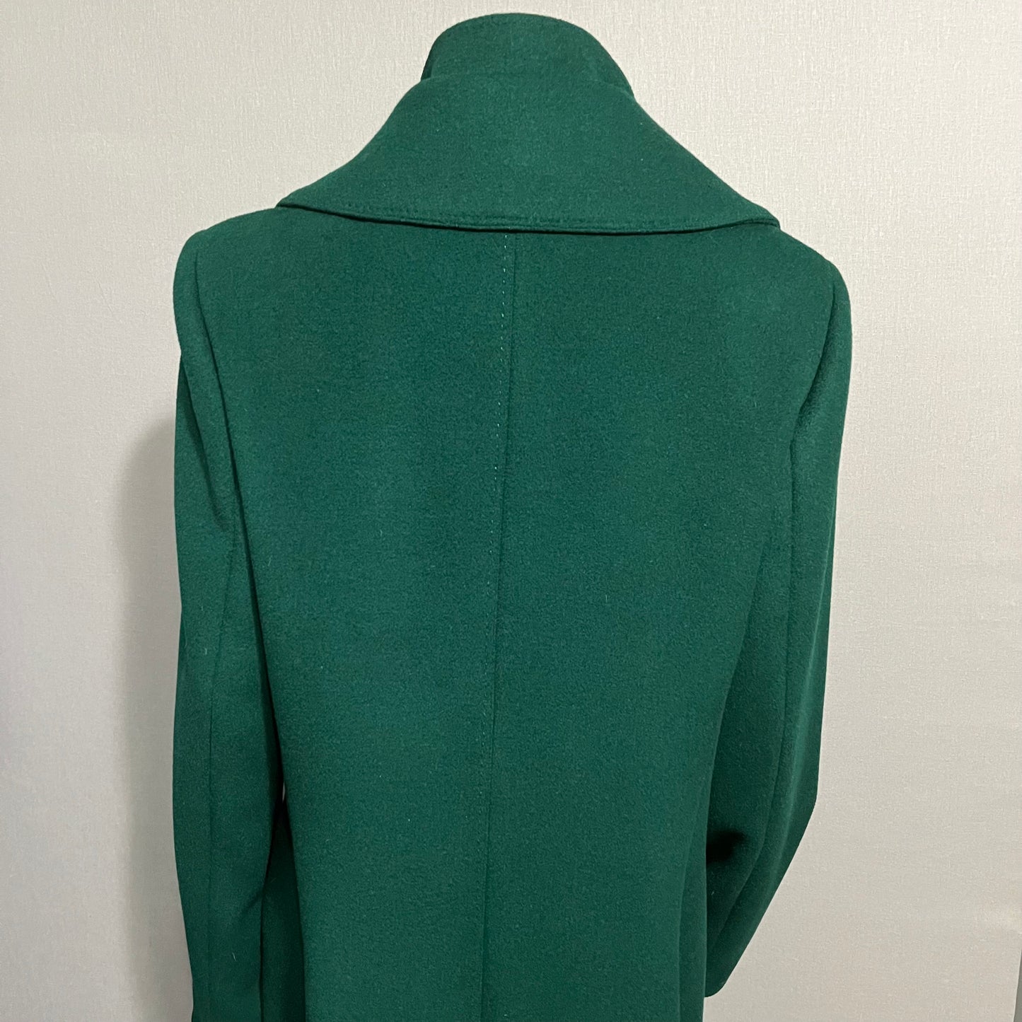 Vintage Emerald Green Wool Abstract Coat Sz-XL