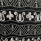 Papell Boutique 100% Silk Black With White Beaded Tunic Top Sz-Large