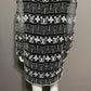 Papell Boutique 100% Silk Black With White Beaded Tunic Top Sz-Large