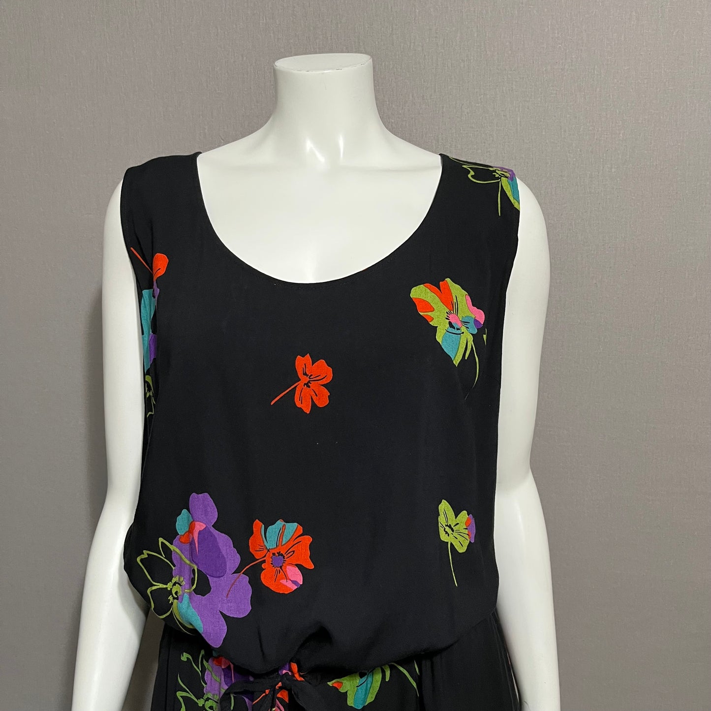 Angels Ribbons Black Floral Print Jumpsuit Sz-12