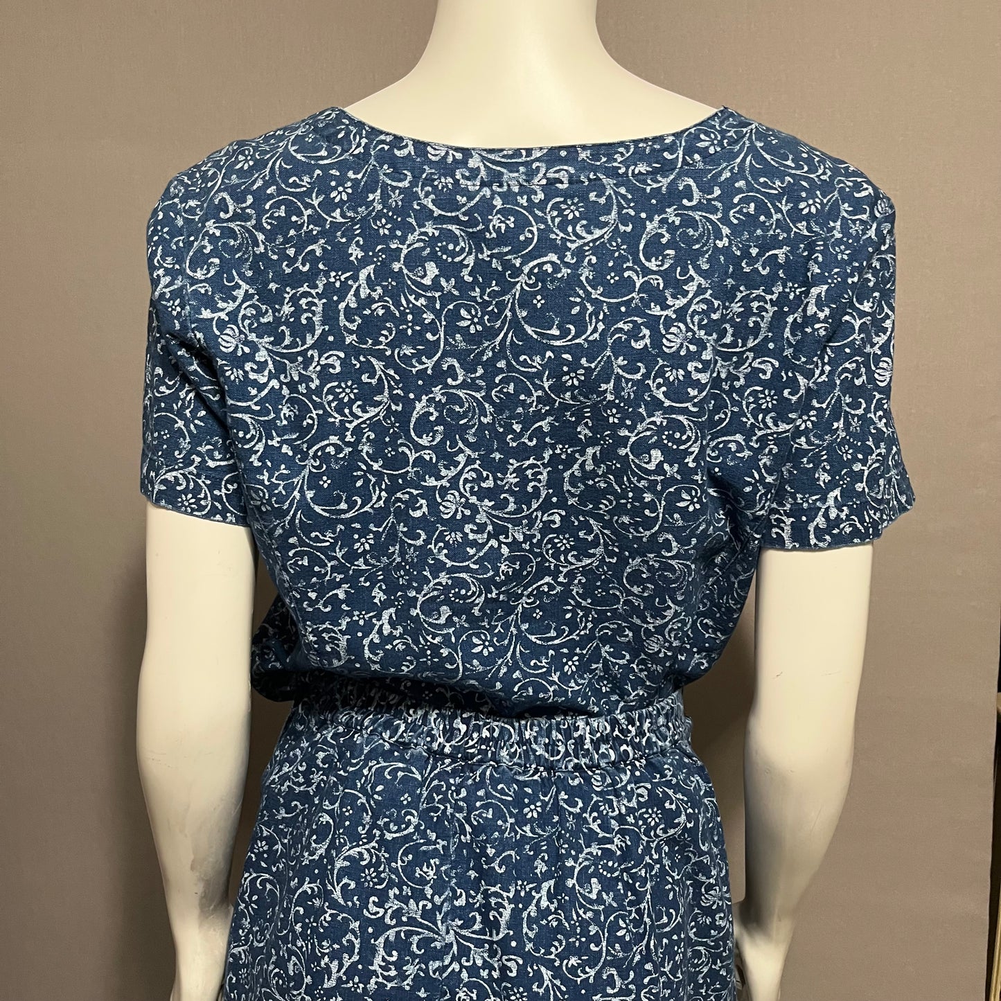 Vintage Requirements 2 Pc Denim Floral Skirt Set Sz-Large