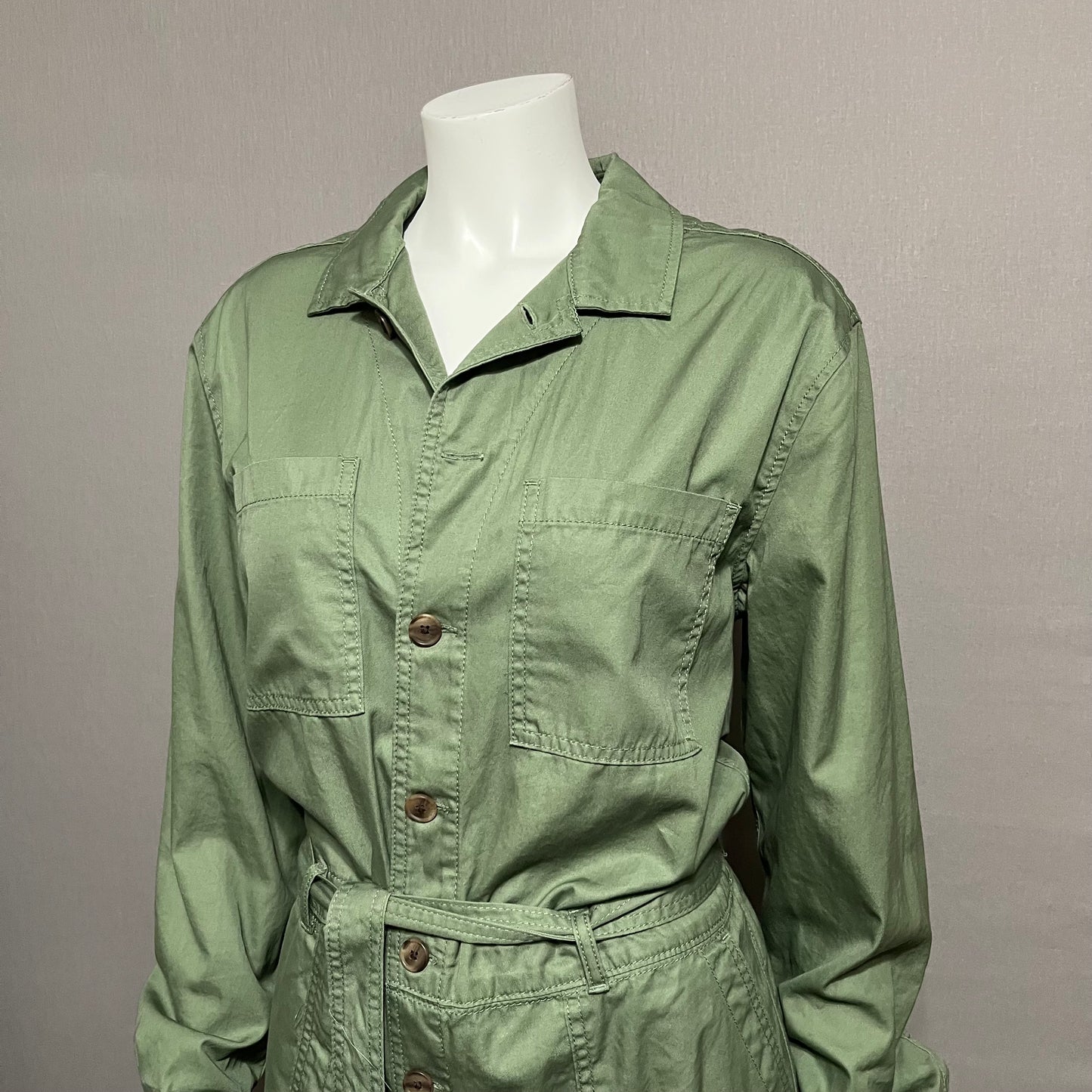 Gap Army Green Long Sleeve Romper Sz-12 Tall