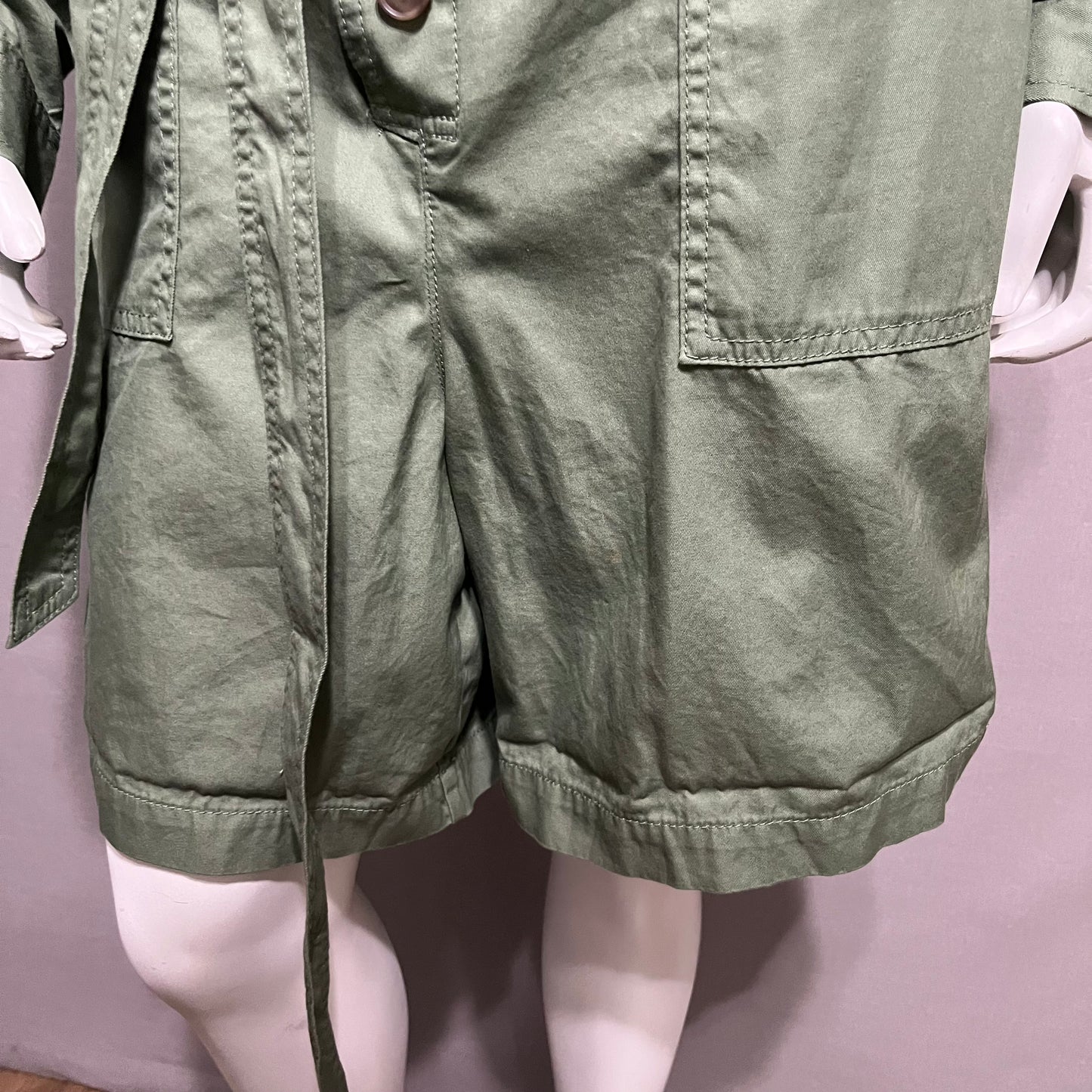 Gap Army Green Long Sleeve Romper Sz-12 Tall